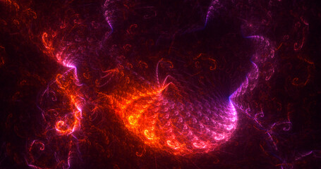 3D rendering abstract colorful fractal light background