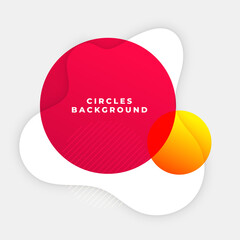 abstract red circle background with papercut curve shape