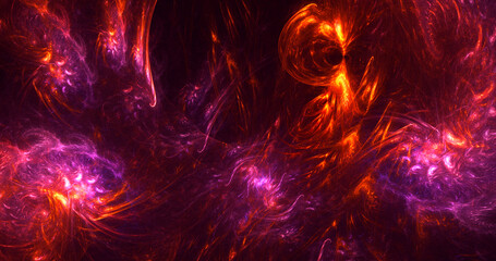 3D rendering abstract colorful fractal light background