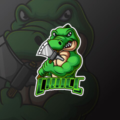 Crocodile mascot logo e sport gaming