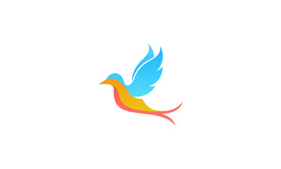 Obraz premium Creative Vector Illustration Logo Design Colorful Flying Bird 