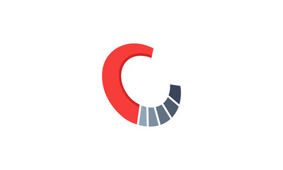 Creative Vector Illustration Logo Design Letter C with Color Picks