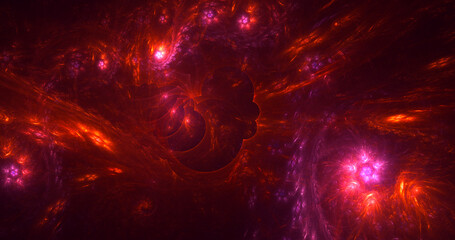 3D rendering abstract colorful fractal light background