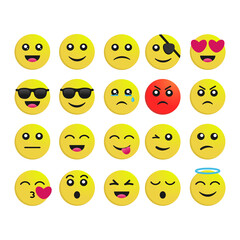 Set of Emoticons. Set of Emoji. Vector illustration