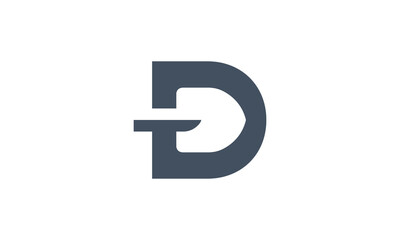 Creative Vector Illustration Logo Design Letter D Shovel