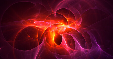 3D rendering abstract colorful fractal light background