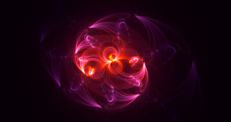 3D rendering abstract colorful fractal light background