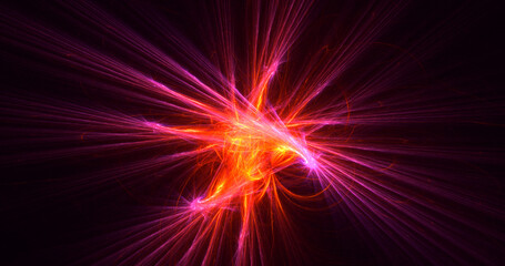 3D rendering abstract colorful fractal light background