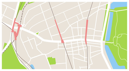 東京新宿四谷周辺の詳細地図マップのベクターイラスト素材素材カラー © and4me