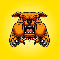 Angry Bulldog Mascot Body with Paws and Claws