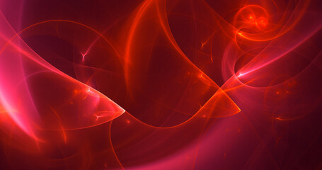 3D rendering abstract red fractal light background