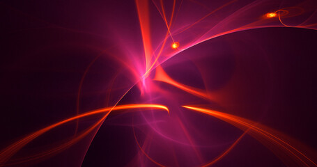 3D rendering abstract red fractal light background