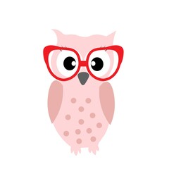 cute cartoon animal with red glasses vector illustration	