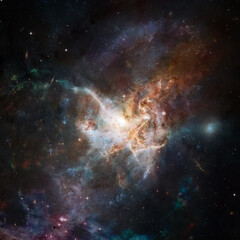 Fototapeta na wymiar Nebula and galaxy. Deep space. Elements of this image furnished by NASA