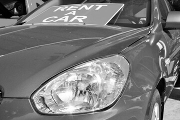 Rent a car (car and sign)