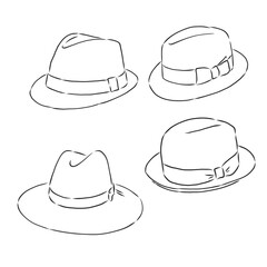 Summer hat vector sketch icon isolated on background. Hand drawn Summer hat icon. Summer hat sketch , hat, vector sketch illustration