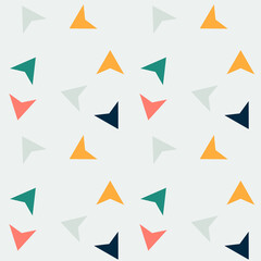Seamless pattern of colorful triangles, simple version. Background with geometric shapes. Template for fabric, paper, wallpaper and design vector illustration