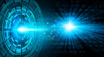Blue eye cyber circuit future technology concept background
