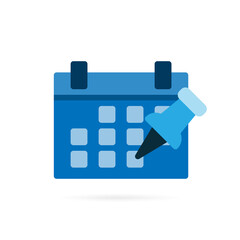 Calendar icon pictogram. Business symbol on white background. Vector.