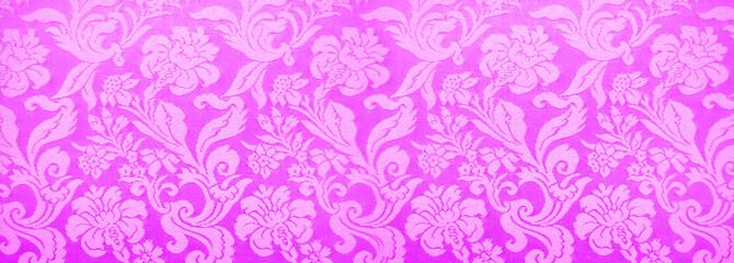 French purple tapestry wall texture, baroque background, luxury banner with floral pattern