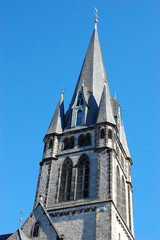 Fototapeta na wymiar Tower of a church in Detmold, Germany 