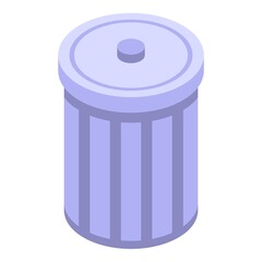 Playlist recycle bin icon. Isometric of playlist recycle bin vector icon for web design isolated on white background