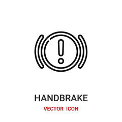 handbrake icon vector symbol. handbrake symbol icon vector for your design. Modern outline icon for your website and mobile app design.