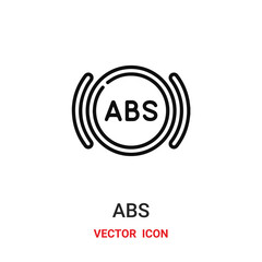Obraz premium abs icon vector symbol. injected symbol icon vector for your design. Modern outline icon for your website and mobile app design.
