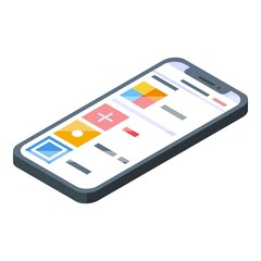 Fototapeta premium Smartphone playlist icon. Isometric of smartphone playlist vector icon for web design isolated on white background