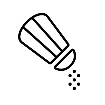 Vector flat style illustration of salt shaker line icon isolated on white background
