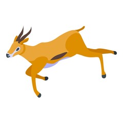 Running gazelle icon. Isometric of running gazelle vector icon for web design isolated on white background