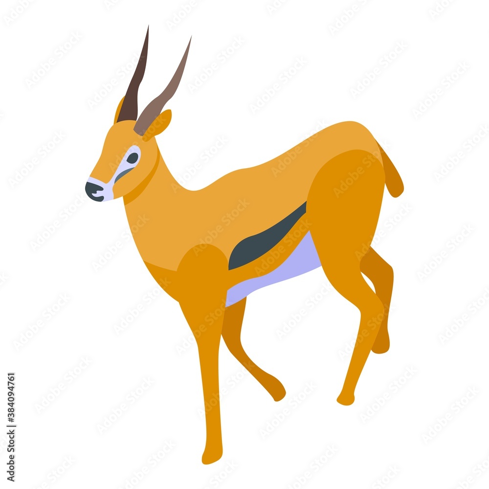 Wall mural Fast gazelle icon. Isometric of fast gazelle vector icon for web design isolated on white background - Wall murals