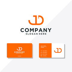 JD letter logo and business card display