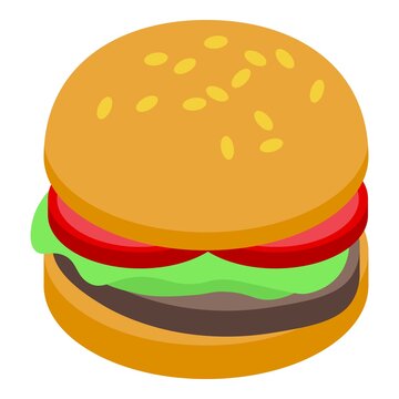 Arugula burger icon. Isometric of arugula burger vector icon for web design isolated on white background