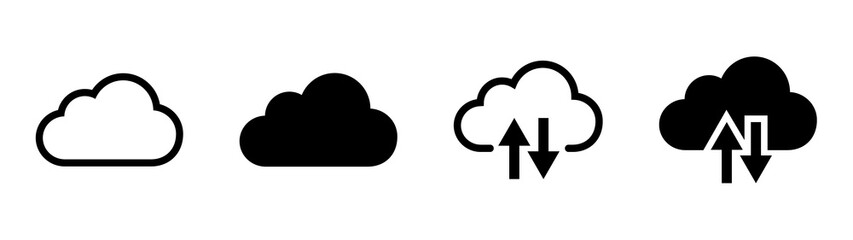 Cloud computing icons pack. Internet flat icons symbol for applications.