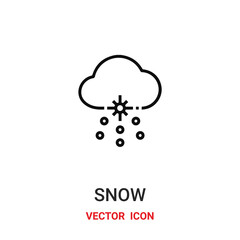 snow icon vector symbol. snowy symbol icon vector for your design. Modern outline icon for your website and mobile app design.