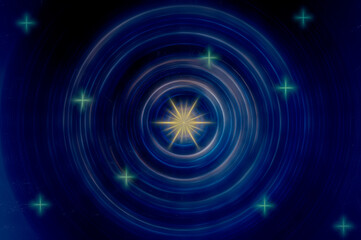 Abstract blue background with white stars	