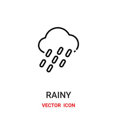 Obraz premium rainy icon vector symbol. rainy symbol icon vector for your design. Modern outline icon for your website and mobile app design.