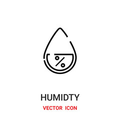 humidity icon vector symbol. humidity symbol icon vector for your design. Modern outline icon for your website and mobile app design.