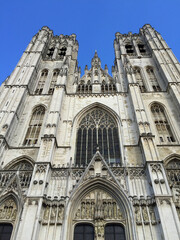 Fototapeta premium Cathedral of St. Michael and St. Gudula in Brussels Belgium