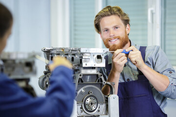 male worker using a screw