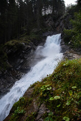 Fototapeta premium Large masses of water at the Krimml Waterfalls