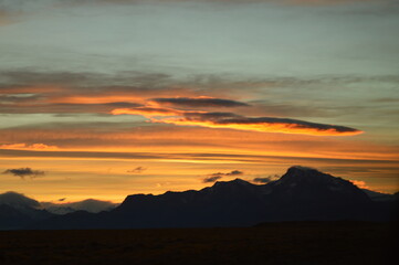 Sunset over El Chalten and hiking at Fitz Roy in Patagonia, Argentina