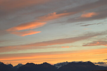 Sunset over El Chalten and hiking at Fitz Roy in Patagonia, Argentina