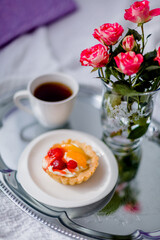 Cozy morning breakfast at home