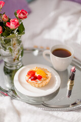 Cozy morning breakfast at home