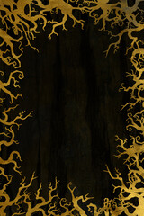 ハロウィンの黒とゴールドの背景イメージ
