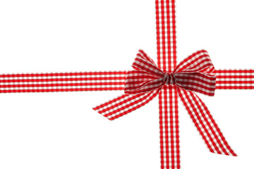Checkered gift bow isolated on white background
