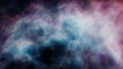 Fototapeta na wymiar Nebula and galaxies in space. Abstract cosmos background. 3D render