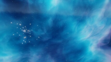 Nebula and galaxies in space. Abstract cosmos background. 3D render